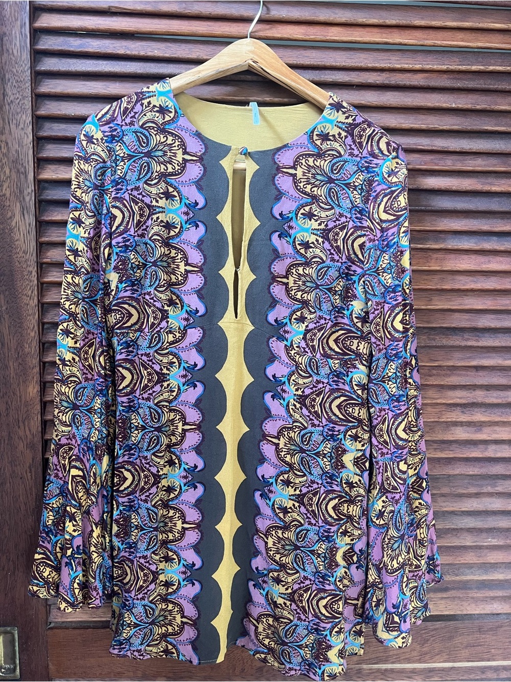 Free People Paisley Mini Dress in Purple, Yellow, Teal, Black